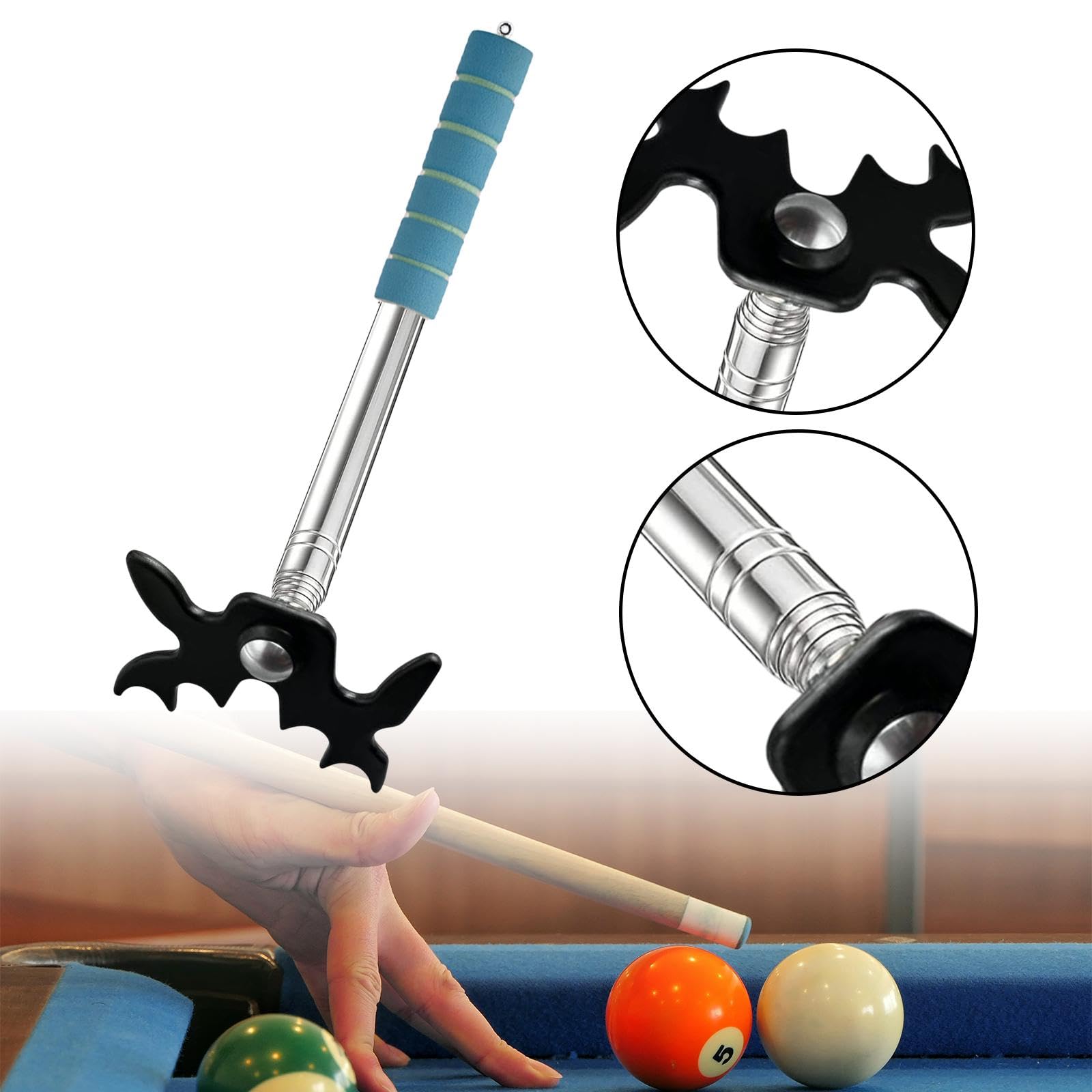 Rockible Punte retráctil Puente Cue Stick Snooker Bridge Rester para Juego de Interior
