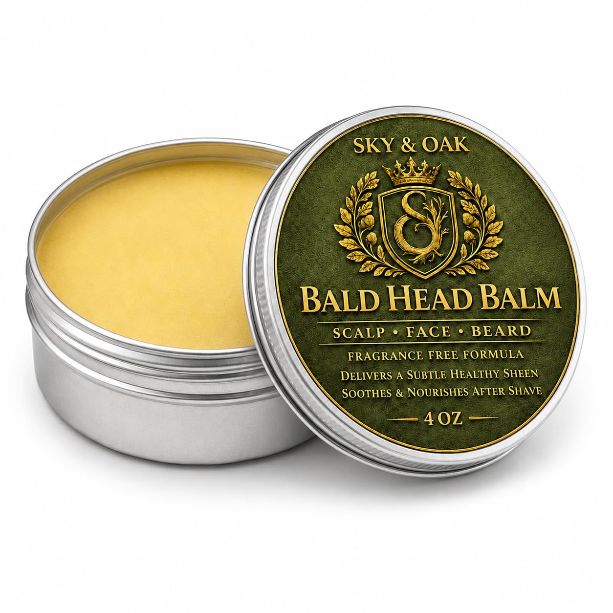Bald Head Balm for Men – Fragrance Free Scalp Moisturizer