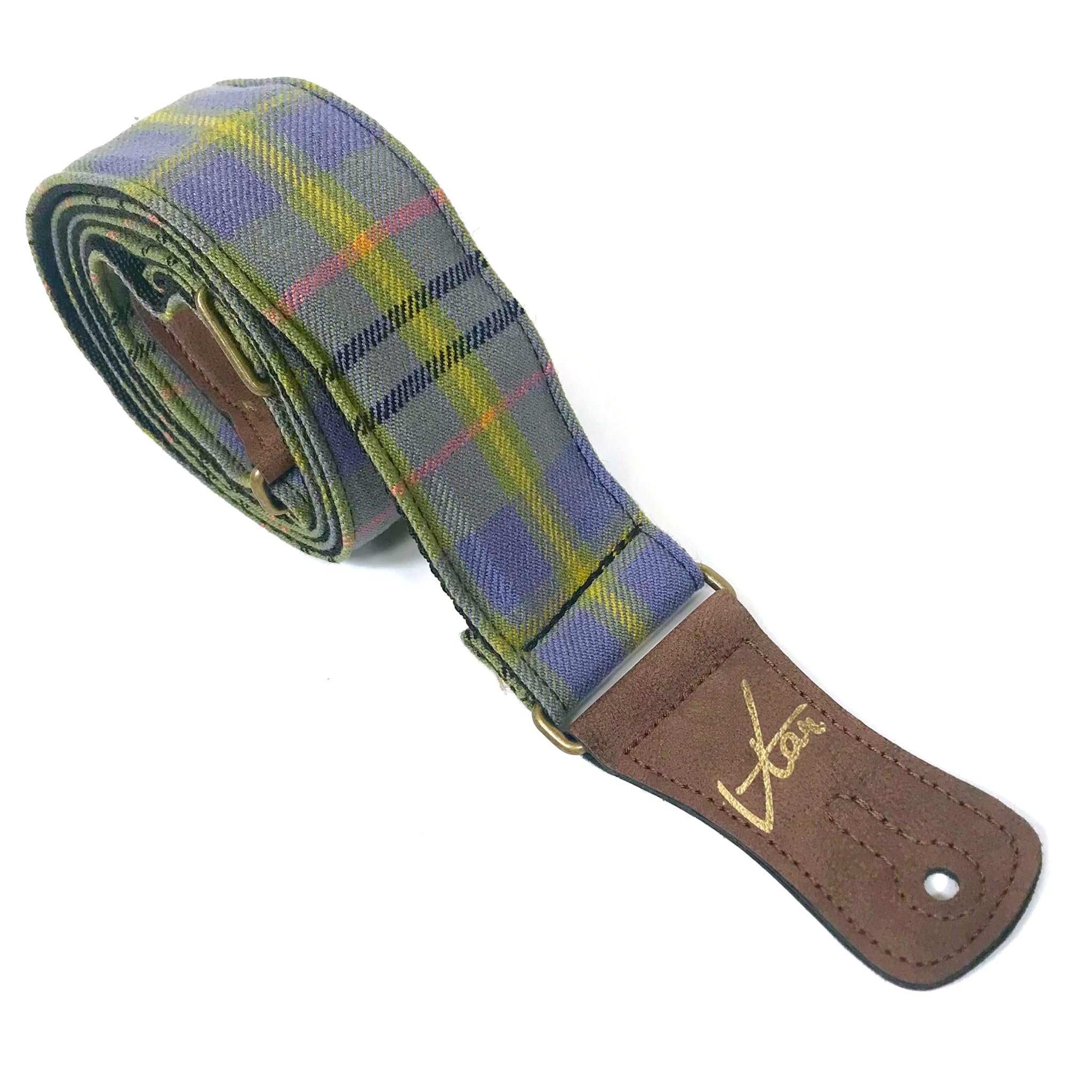 1To1 Music Unisex Purple Yellow Red Vtar Vegan Ancient Taylor Tartan Guitar Strap - Adjustable Highland Series