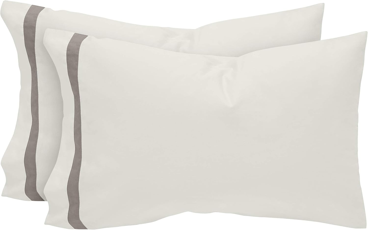 Amazon Brand – Stone & Beam 100% Percale Cotton Banded Bed Sheet Set, Easy Care, Full, Smoke