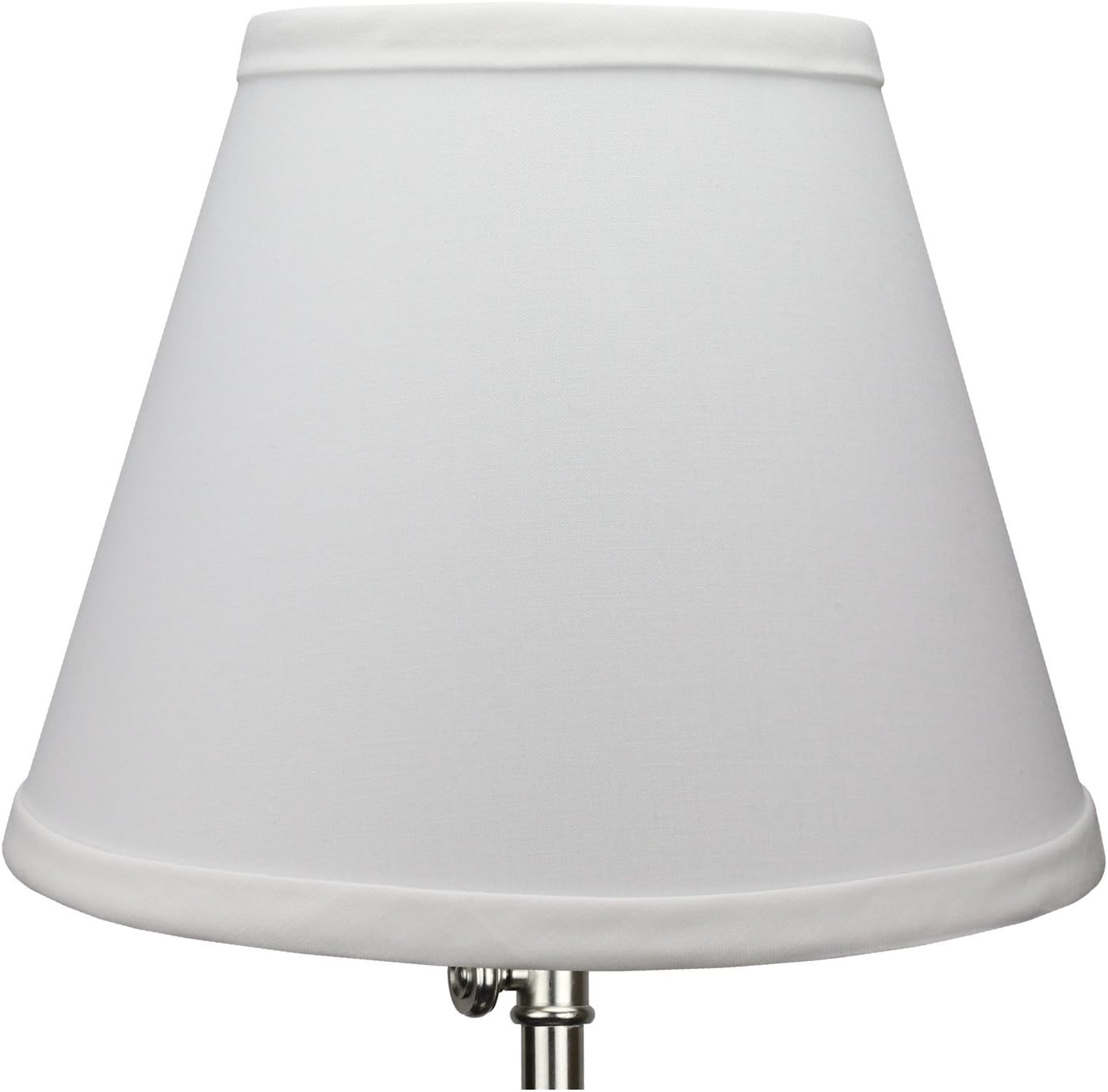 FenchelShades.com Lampshade 5" Top by 8" Bottom by 7" Slant Height with Bulb-Clip-On Attachment (Linen White)
