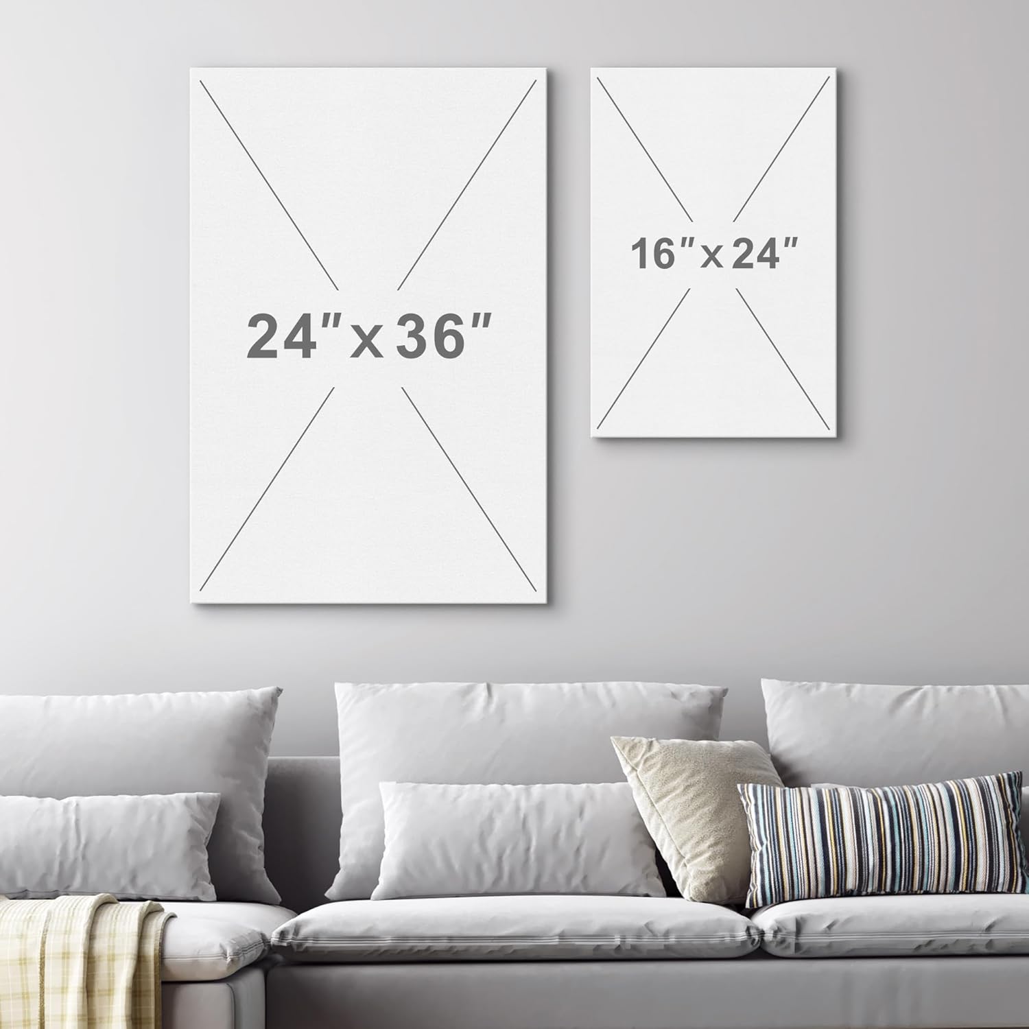 SIGNWIN Canvas Print Wall Art Abstract Wave Pattern Modern Art Minimalist Neutral Decor for Living Room, Bedroom, Office - 24"x36" x 2