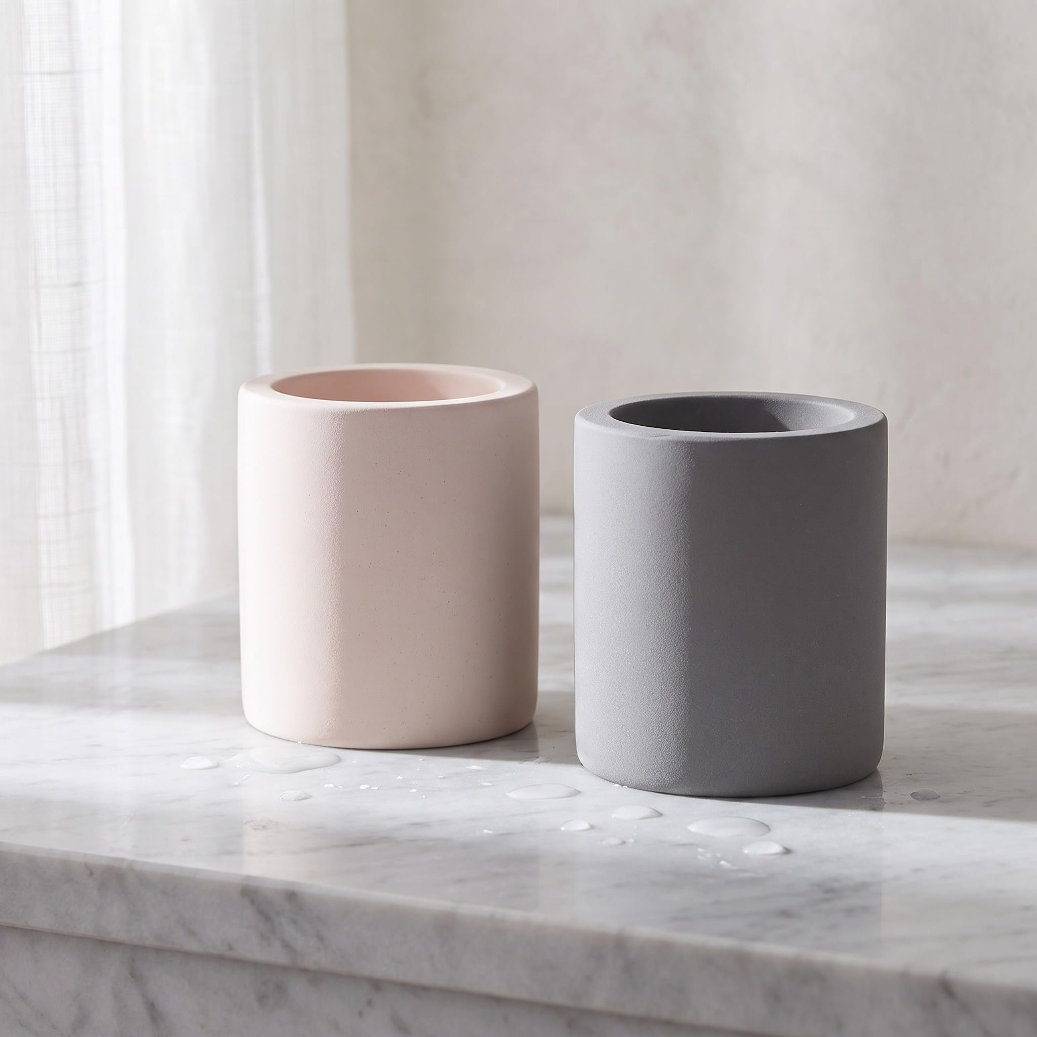 OUNONA 2 Soportes para cepillos de Dientes de diatomita, Vaso para cepillos