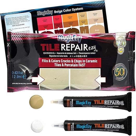 MagicEzy Tile RepairEzy Porcelain Tile Repair Kit Fix Cracked or