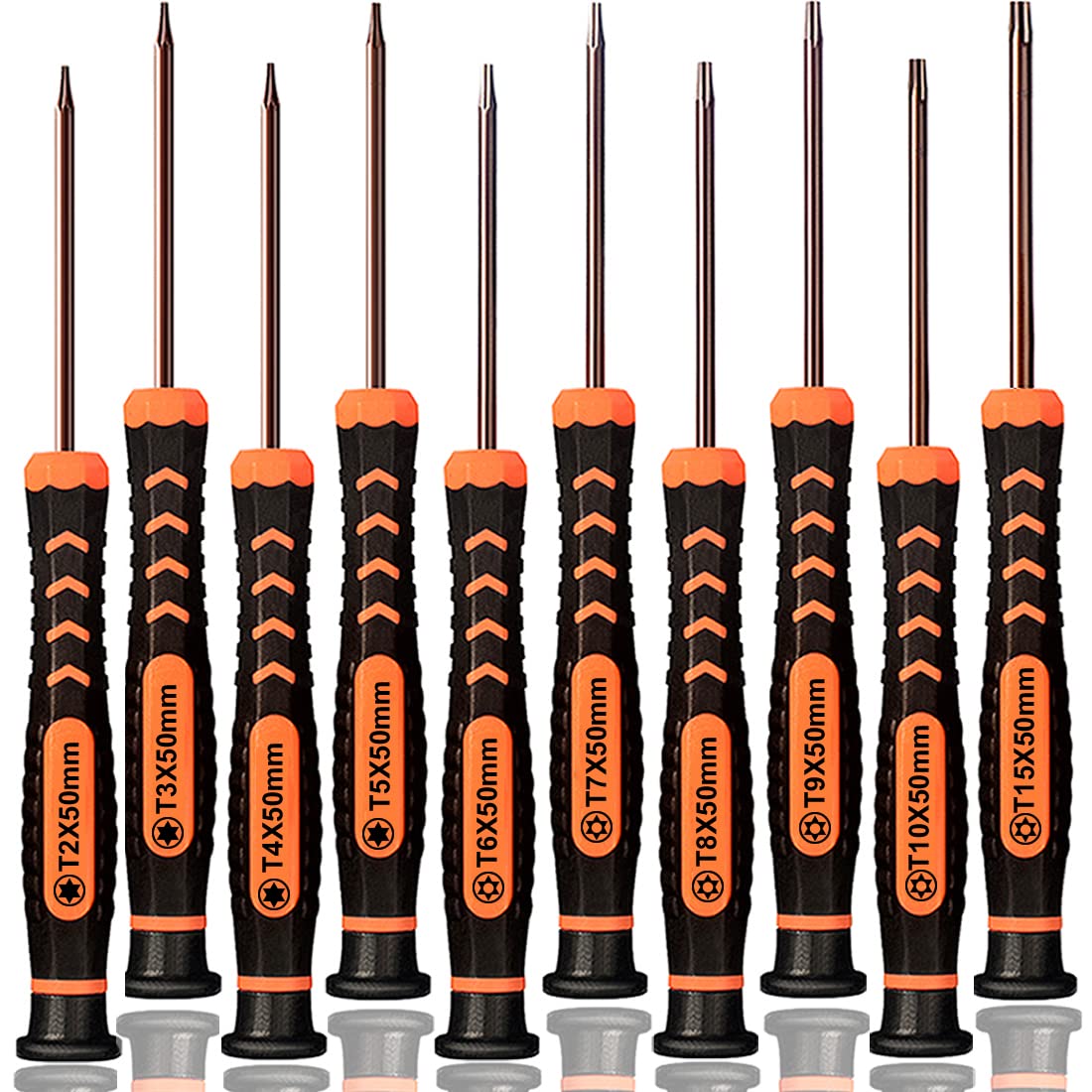 Torx Screwdriver Set of T2-T15 TECKMAN 10-Piece Magnetic Small Torx Security Screwdrivers with T2 T3 T4 T5 T6