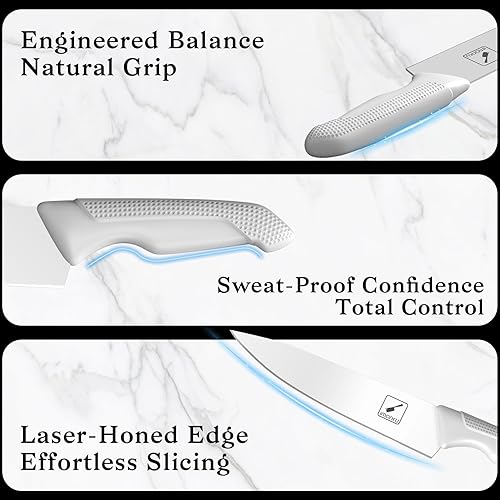 Miniatura 6 de imarku Juego de cuchillos de cocina, juego de cuchillos japoneses para cocina, juego de cuchillos de acero inoxidable con bloque, accesorios de