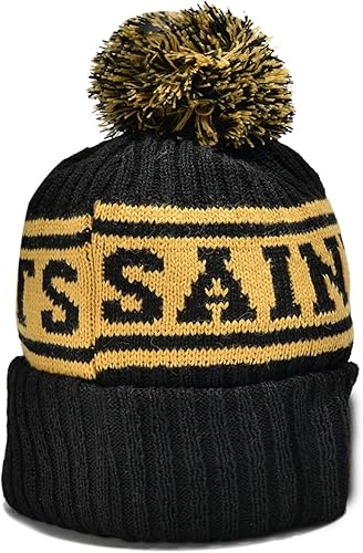 New_Orleans - Gorro de fútbol americano de punto para invierno con puños elegante para fanáticos del deporte gorra de toque de moda Nueva Orleans y