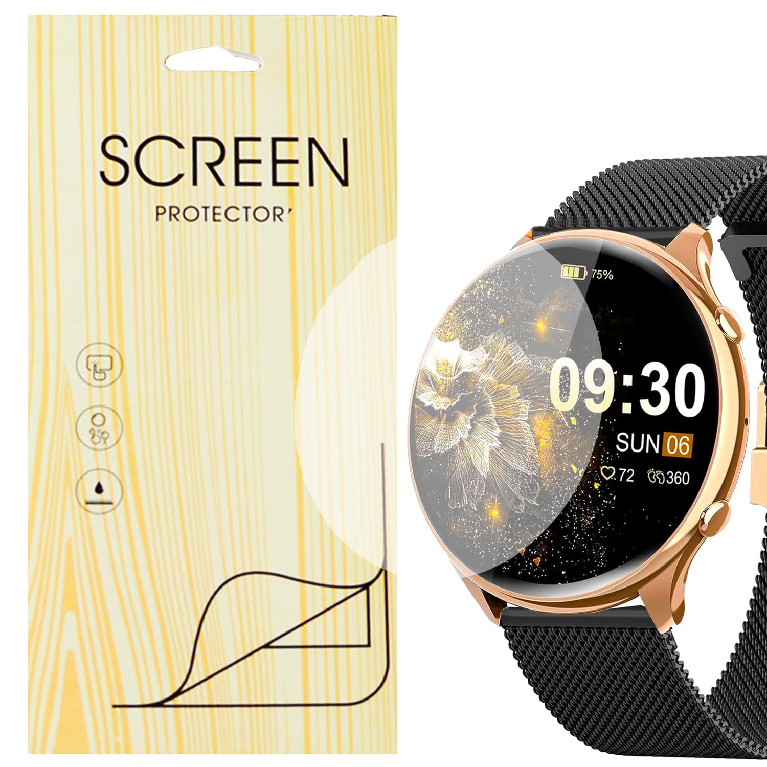 Compatible para [6 Pedazo Protector] Blando Protector Pantalla Compatible para Smartwatch elfofle Reloj Inteligente Mujer 1,39 Pulgadas S51 (6 Pedazo)