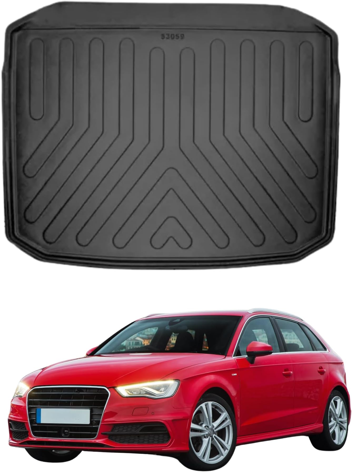 Cargo Liner for Audi A3 2013-2020 Hatchback Boot Tray Black | Trunk Liner All-Weather TPE Durable Non Slip Waterproof Luggage Tray Mat