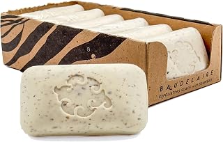 Baudelaire Exfoliating Mint Loofa Soap - Natural Fragrance - Hydrating & Moisturizing Triple-Milled Luxury, 5 oz (Pack of 6)