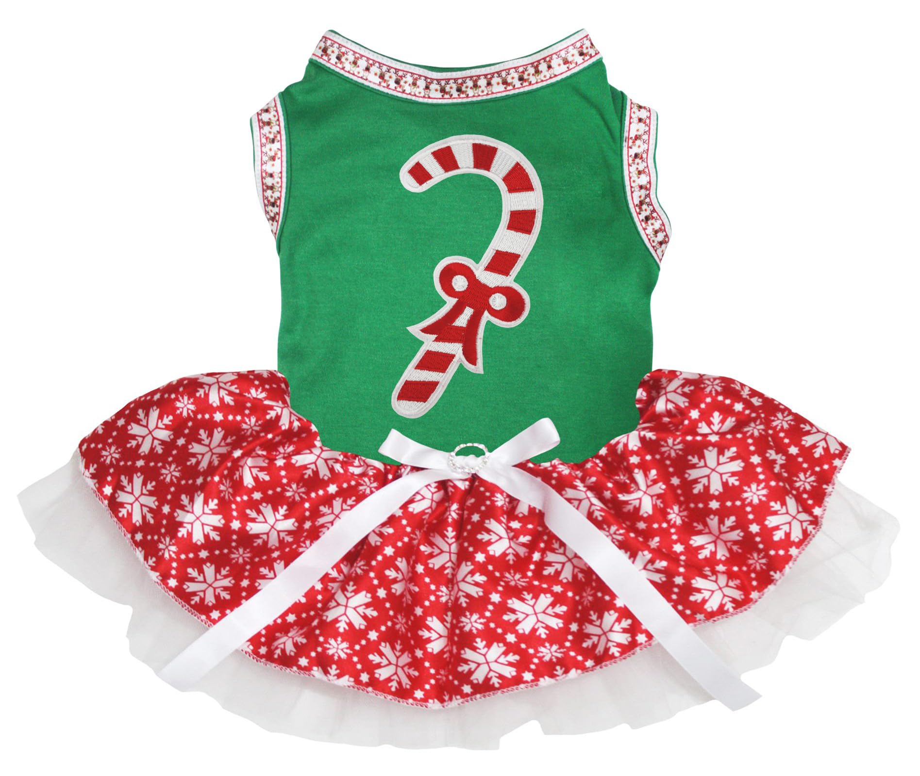 Robe pour chien rouge et blanc Candy Stick flocons XXL