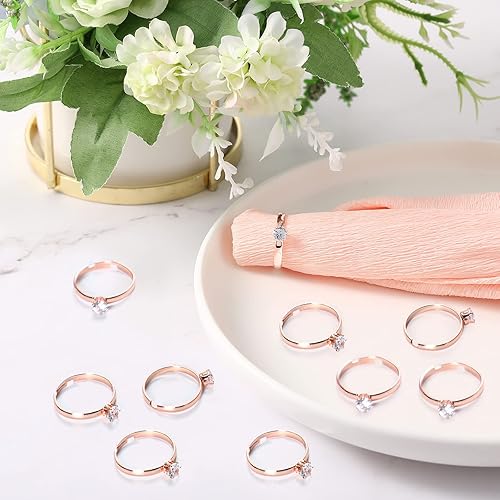 Miniatura 6 de Junkin 48 anillos falsos de boda para novia, anillos de compromiso de diamantes, anillos de despedida de soltera, anillos de diamantes para