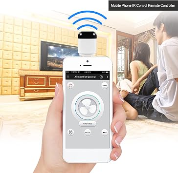 Universal IR Remote Controller, 8 10m Range | Smart IR Adapter for TV, AC, DVD, Fan, LED Lights, Type C and Micro USB