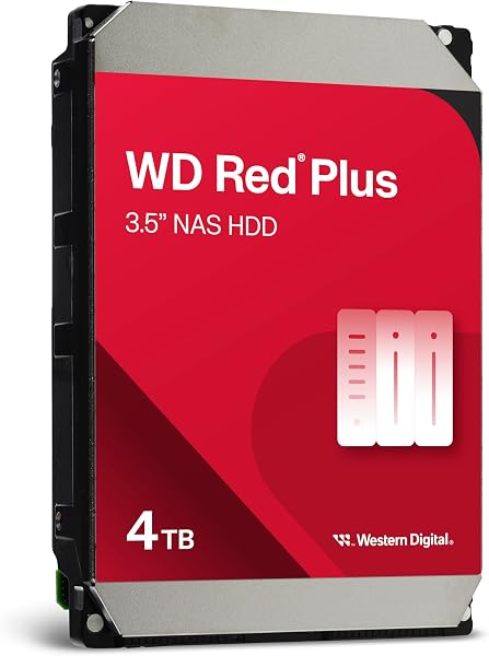 WD Red Plus 4 TB NAS Interne Festplatte 3,5 Zoll - 5400 U/Min, SATA 6 Gb/s, CMR, 256MB Cache - 3