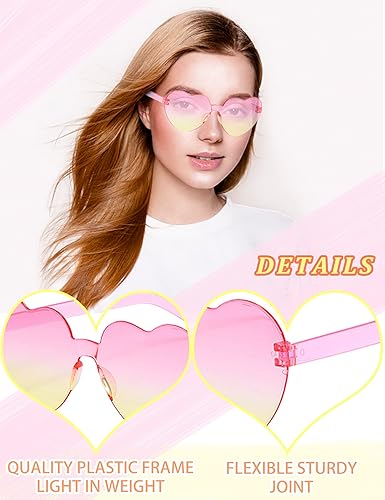 Miniatura 3 de Paquete de 12 lentes de sol sin montura en forma de corazón, para despedida de soltero