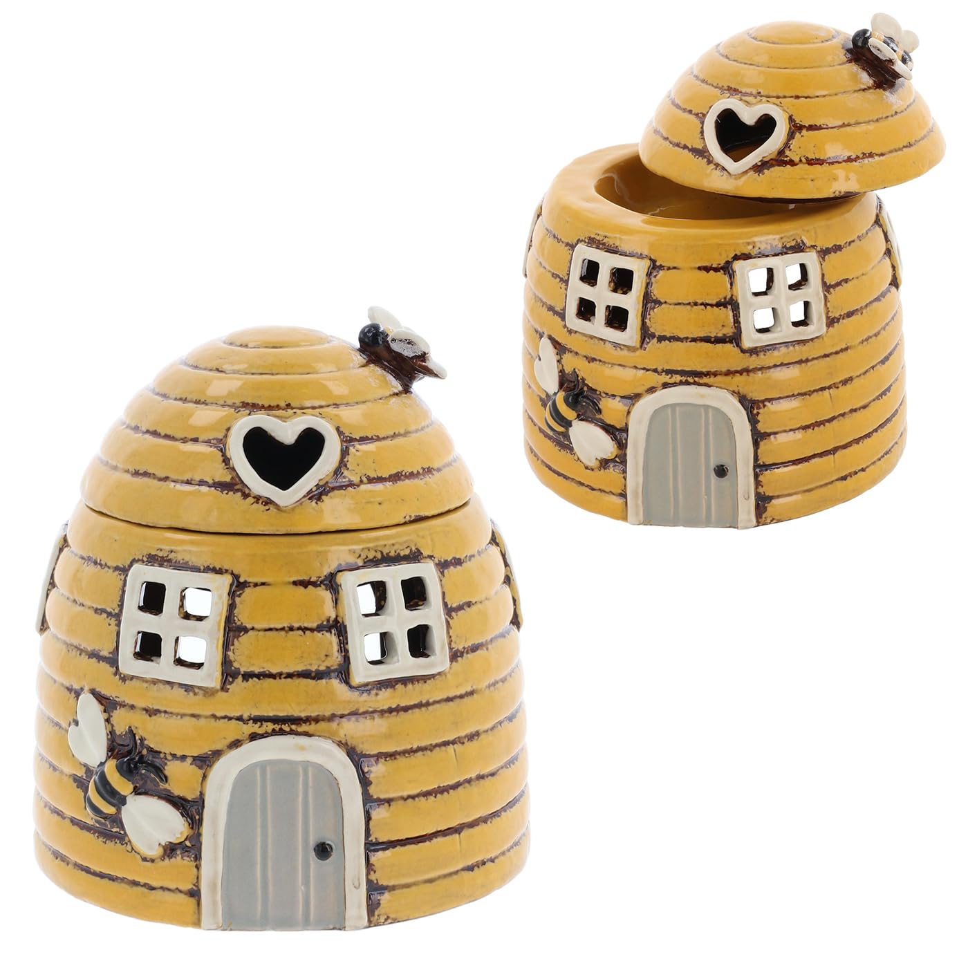 Shudehill Giftware Yellow Village Pottery Beehive Dome Warmer/Tealight Holder