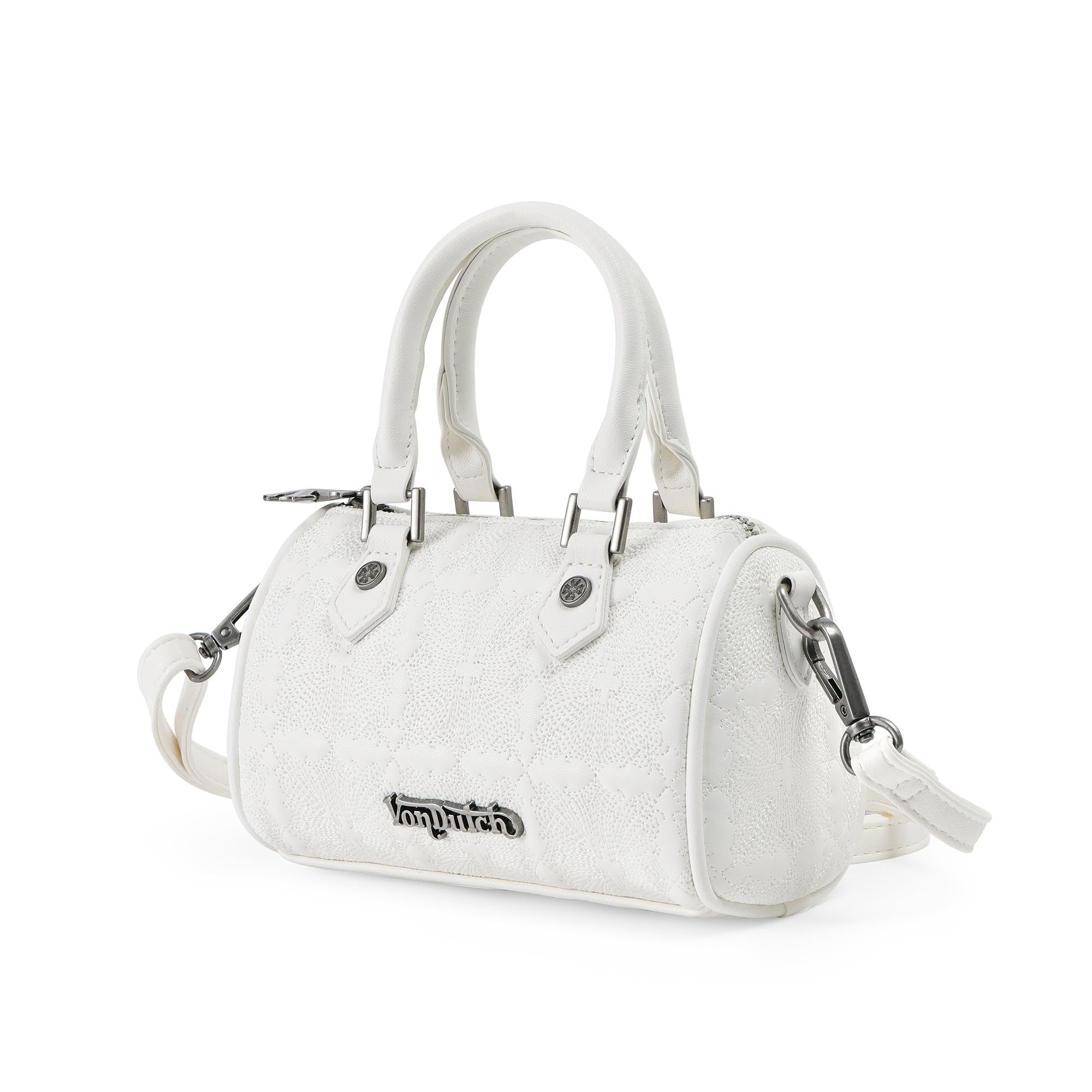 Von Dutch Womens Hanna Hand Bag – Stylish Handbag with Adjustable Strap, Spacious Interior, and Iconic Logo Design (White)