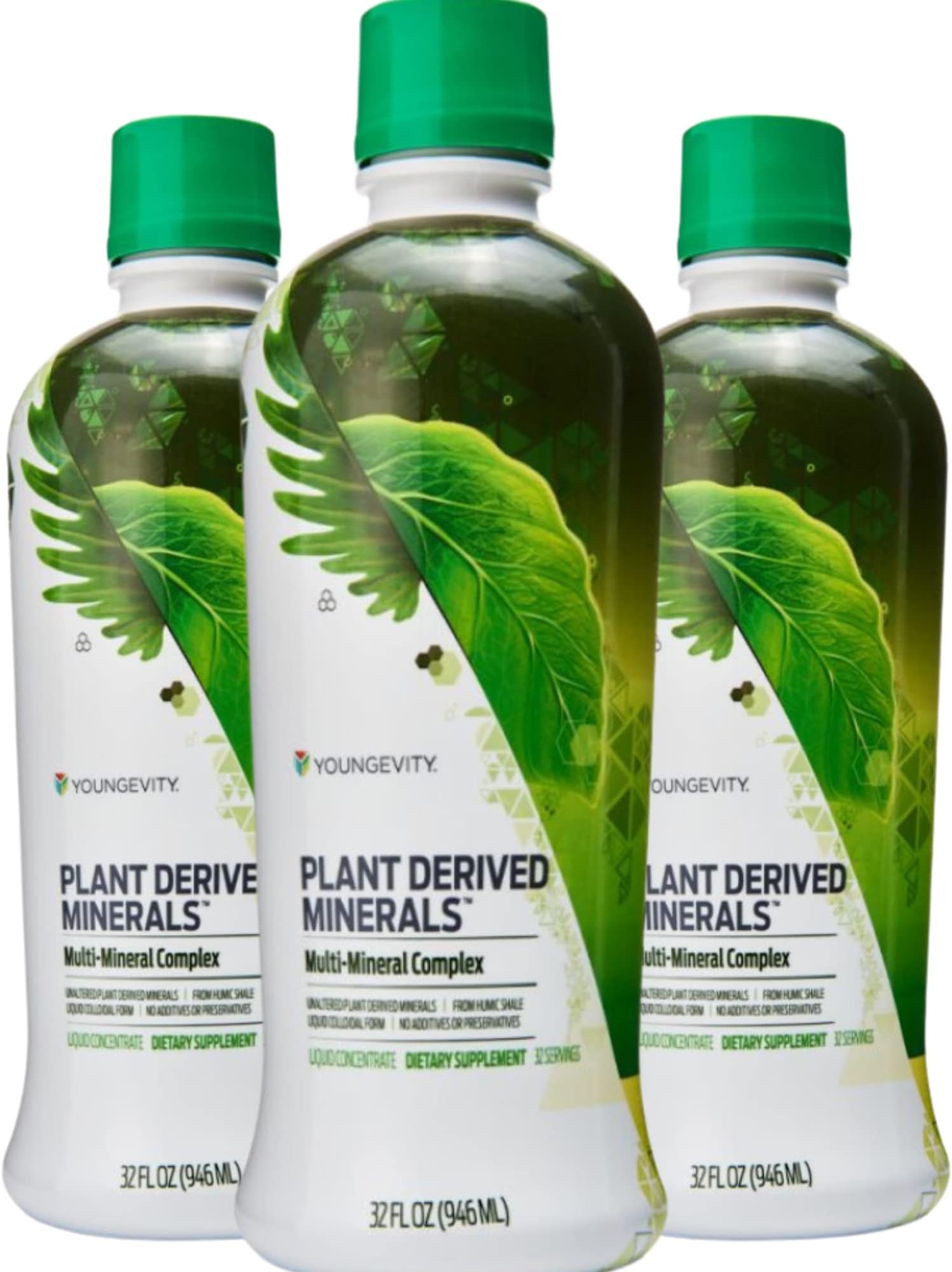 - Youngevity Plant Derived Liquid Minerals - 77+ Natural Unaltered Trace Minerals - 19,000mg Plant Mineral Solids - Colloidal Form Humic Shale - (32 oz Pack of 3)