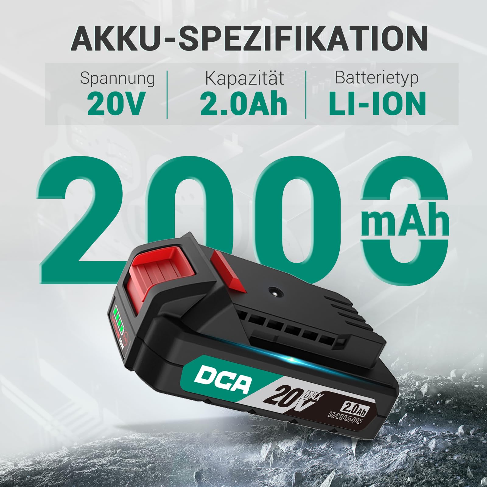 DCA Tijeras de Podar Eléctricas 20V, máx 35mm Tijeras de Podar Bateria hoja SK5, Motor Sin Escobillas con 2,0Ah Batería*2, con estuche de seguridad portátil para Jardinería, Árboles Frutales, Viñedos