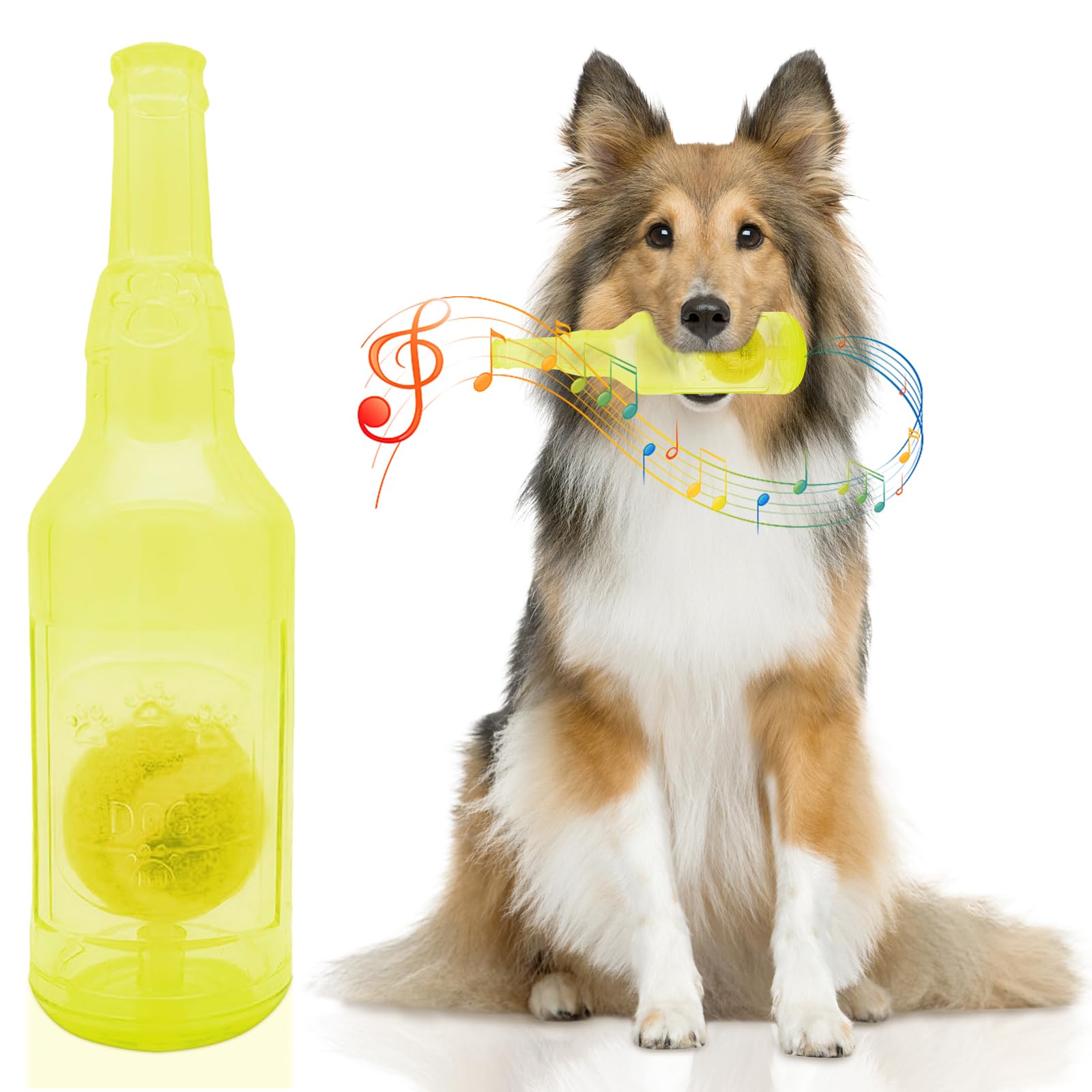 Hundespielzeug Mit Quietschflasche & Tennisball – Interaktiv, Schwimmfähig, Für Große/kleine Hunde, 28 Cm