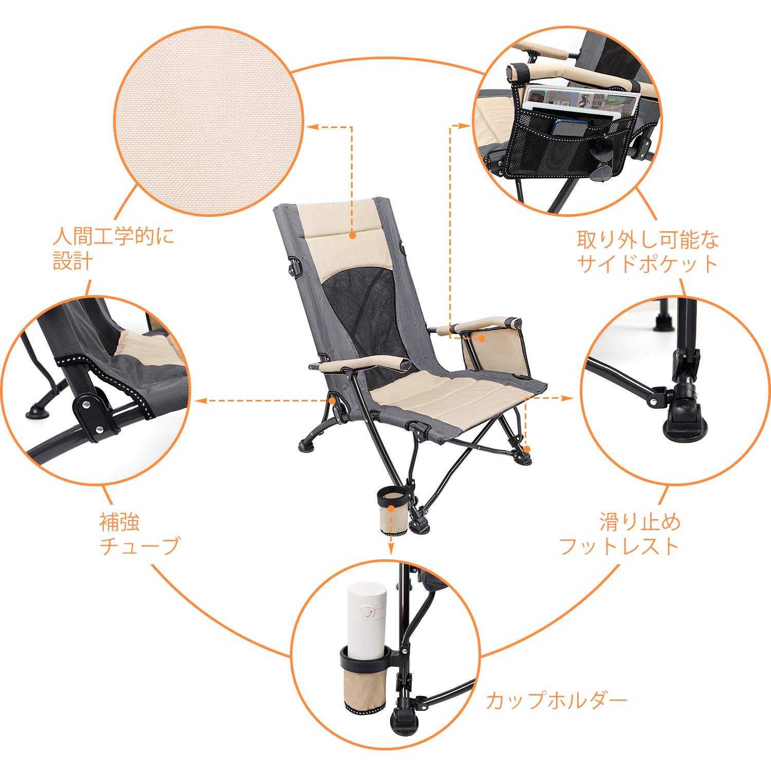 Amazon.co.jp: QIDUHUQI XGEAR アウトドアチェア キャンプチェア