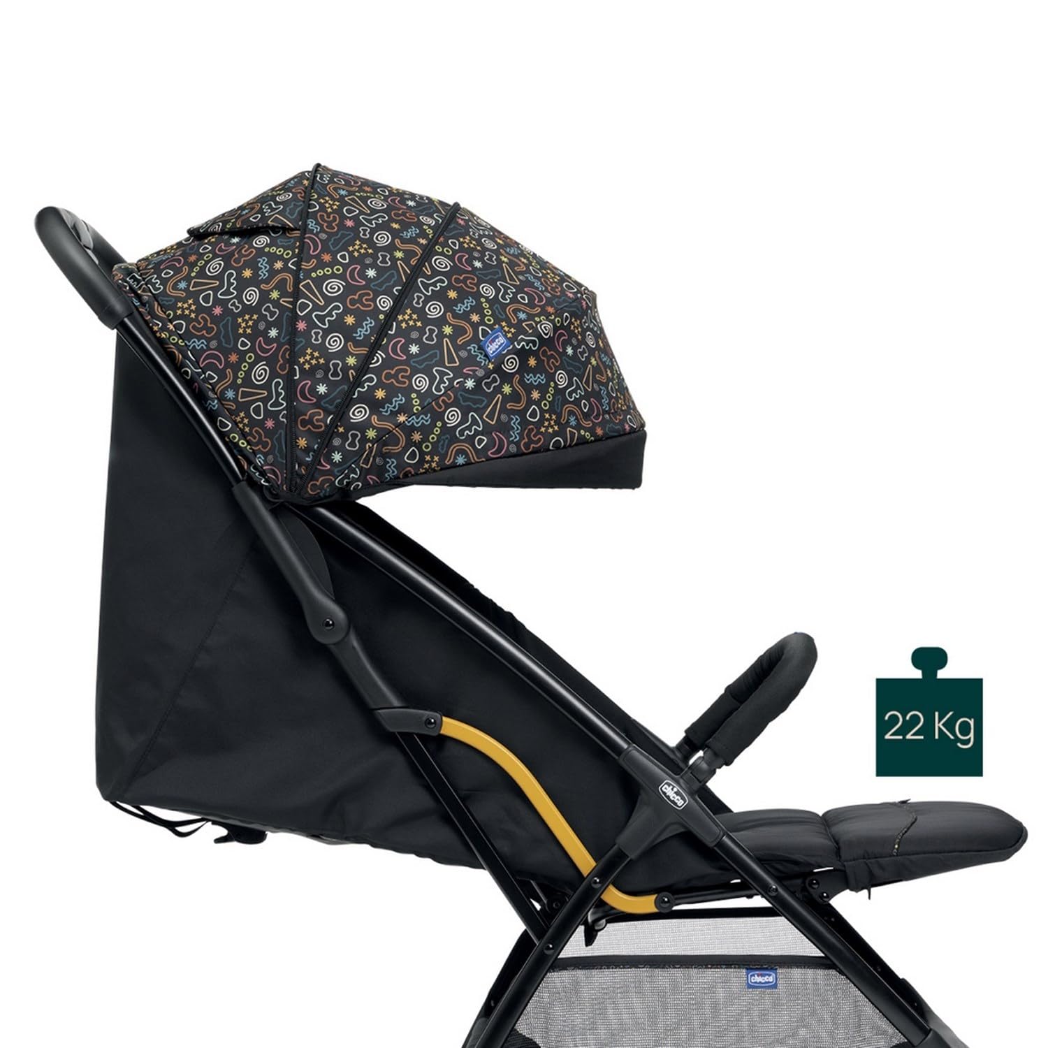 Chicco, Glee, Passeggino 0+ Mesi-22 Kg, con Chiusura Automatica e Compatta, Capotte Estensibile con Trattamenti UV50+ Antipioggia, Schienale Reclinabile e Regolabile, Poggiagambe