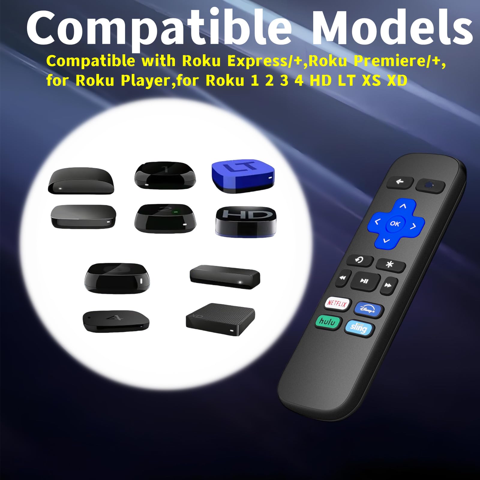 Roku Replacement Remote Universal Roku Remote Replacement - Works With ...