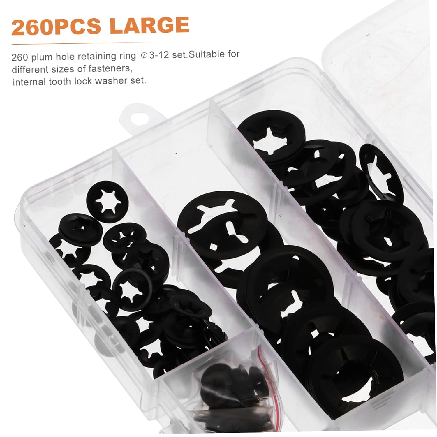 260 Piece Manganese Steel Plum Blossom Retaining Clips Assortment