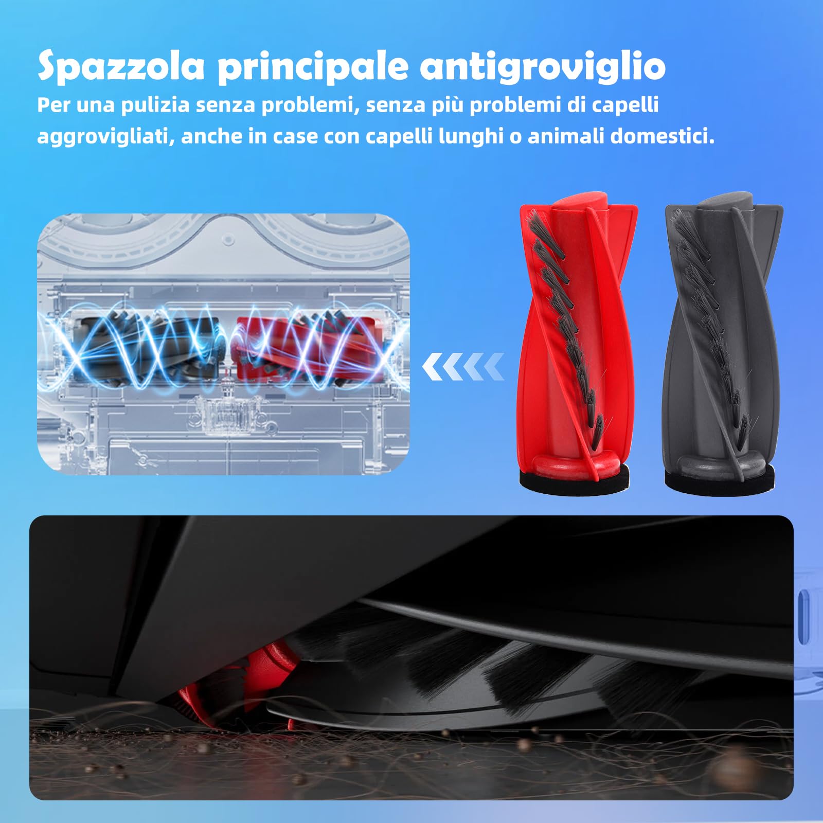 Accessori di Ricambio per Roborock Saros 10R, Saros 20, Qrevo Edge 2, Qrevo Curv 2 Pro Robot Aspirapolvere, 1 Spazzola Principale 4 Spazzole Laterali 4 Filtri HEPA 4 Panni Mop 4 Sacchetti