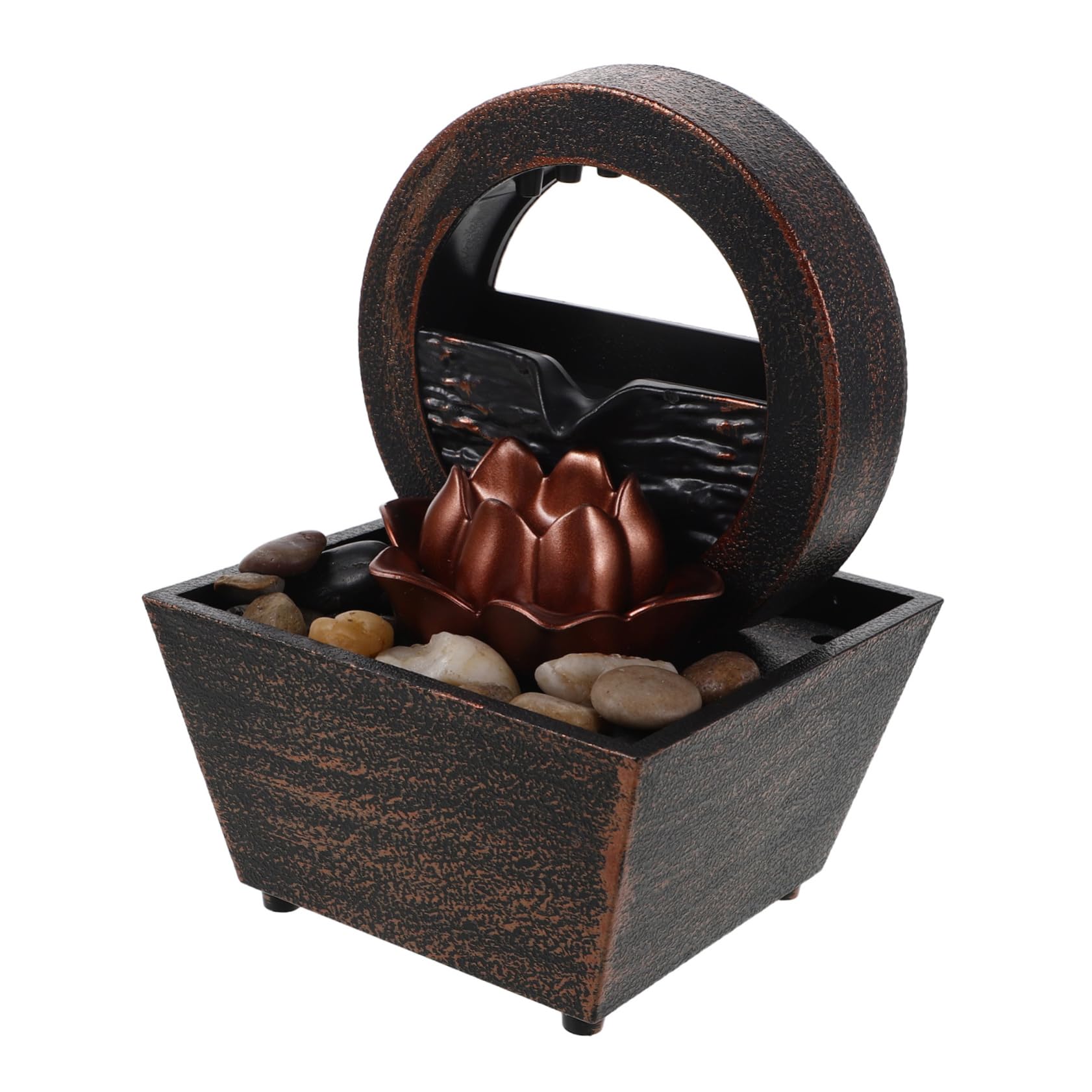 Fontaine de Bureau Zen Cadeau Idéal Déco Intérieure avec Cascade Lumineuse LED