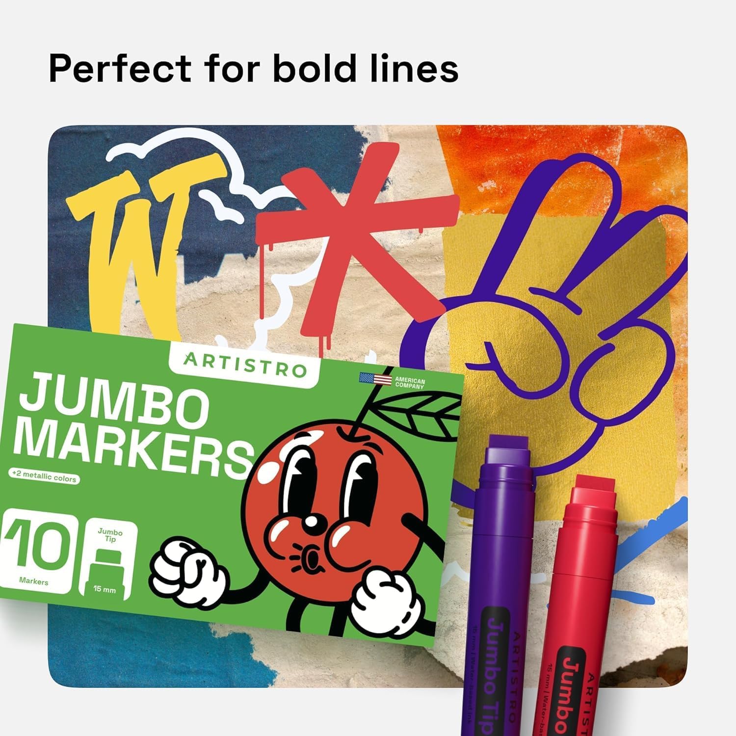 ARTISTRO Poster Markers Jumbo Set Acrylic Markers with 15mm Wide Jumbo Tip for Murals, Tagging, Posters - Large for Rock, Wood, Plastic, Leather, Metal, Fabric, Ceramic