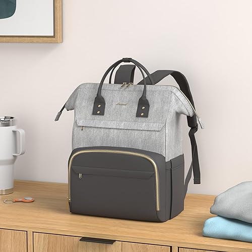 Miniatura 2 de LOVEVOOK Mochila para laptop para mujer, mochila de viaje impermeable de 17 pulgadas, bolsa de trabajo para enfermera con puerto USB, mochilas