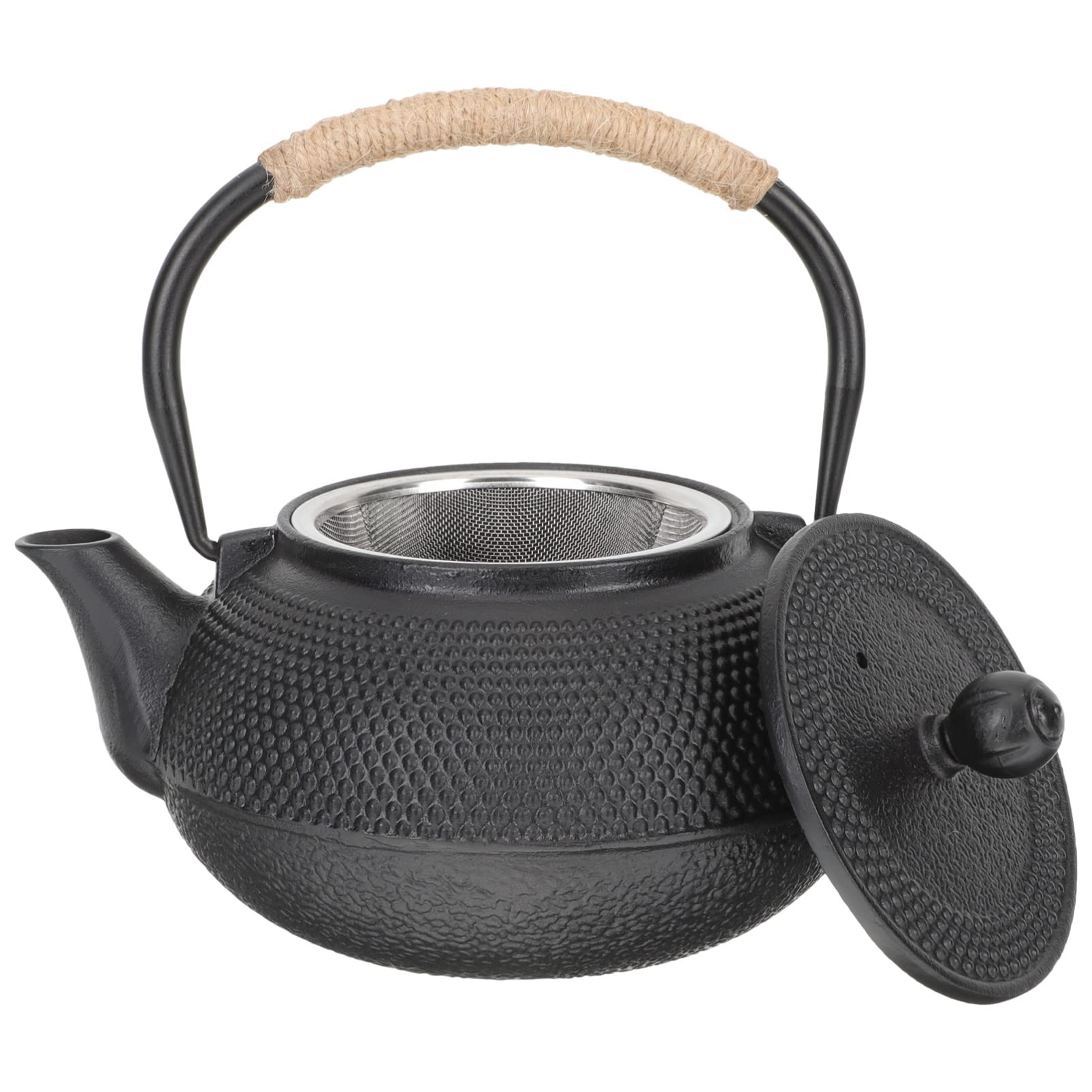 Tetera de Hierro Tetsubin 800ml Negra para Infusión | Infusor, Asa Cómoda, Limpieza Sencilla, Aislamiento Térmico, Uso en Hogar y Oficina