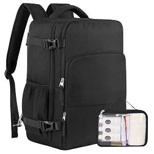 Sinaliy Travel Backpack for Men Women Personal Item Travel Bag with Multi-Pockets Airline Approved Carry on Backpack Fits