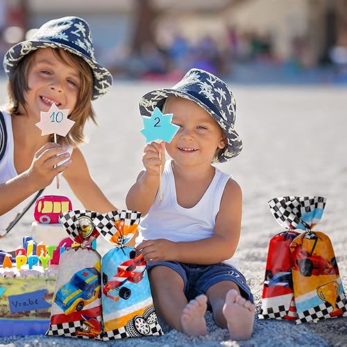 Miniatura 5 de Spiareal 100 bolsas de regalo de celofán para fiestas, bolsas de regalo de celofán, bolsas de dulces con corbatas para niños, 1 unidad (paquete de