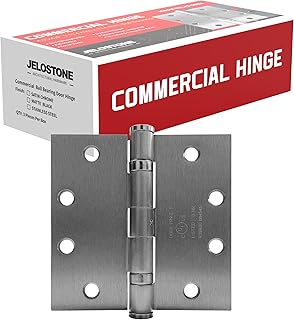 3 Pack - 4.5'' x 4.5'' Commercial Grade Ball Bearing Door Hinge, Non-Removable Pin, UL Listed & 3 Hour Fire Rated, Full Mortise, JS-5BB1 (Satin Chrome)