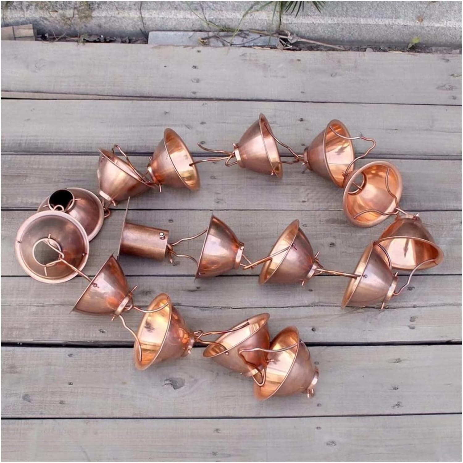 Rain Chains Rain Chains, Copper Rain Chain for Gutters for Heavy Rain Guide Rain Chain for Downspouts Copper Rain Fall Eaves Gutter