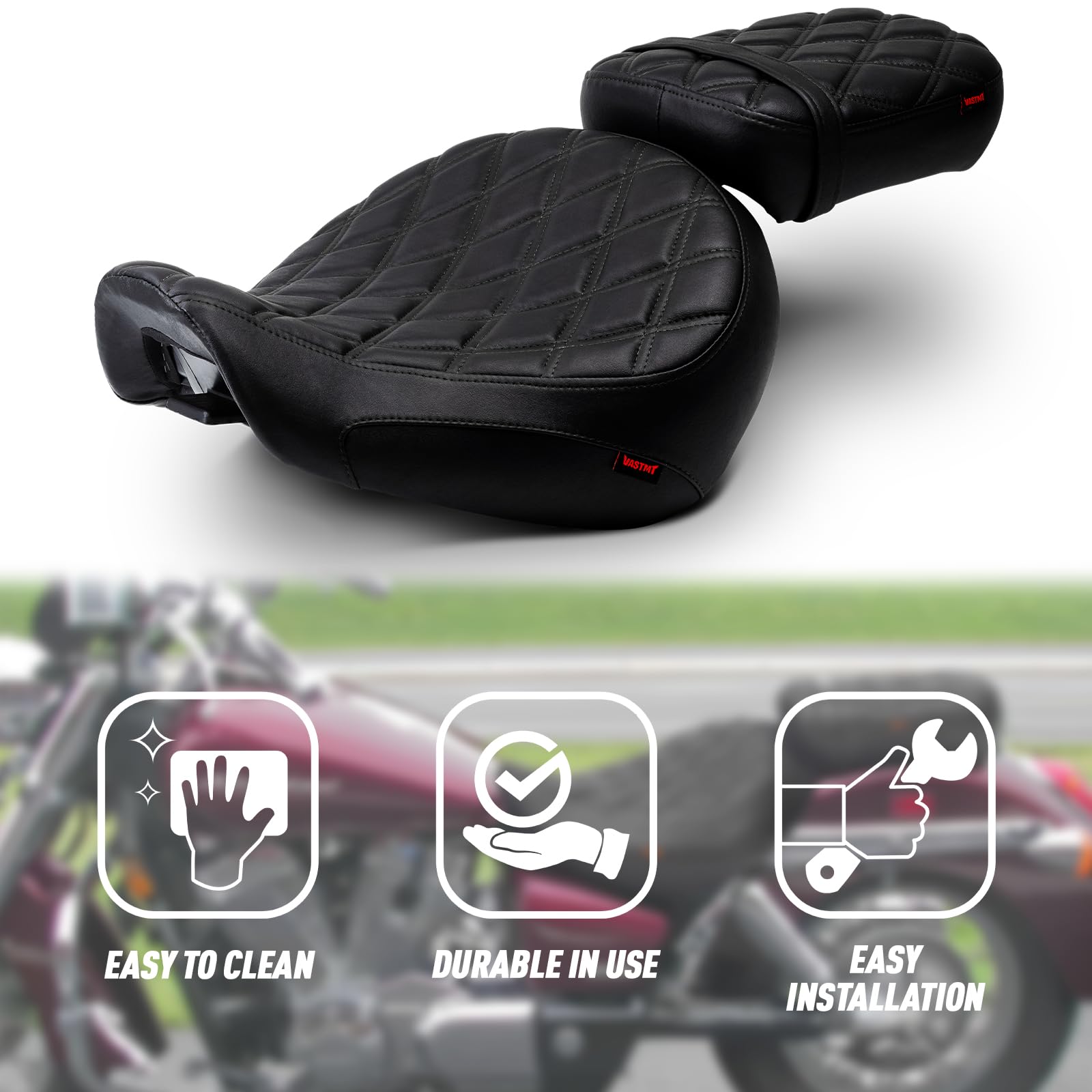 Amazon.com: VASTMT Motorcycle Driver Passenger Seat with