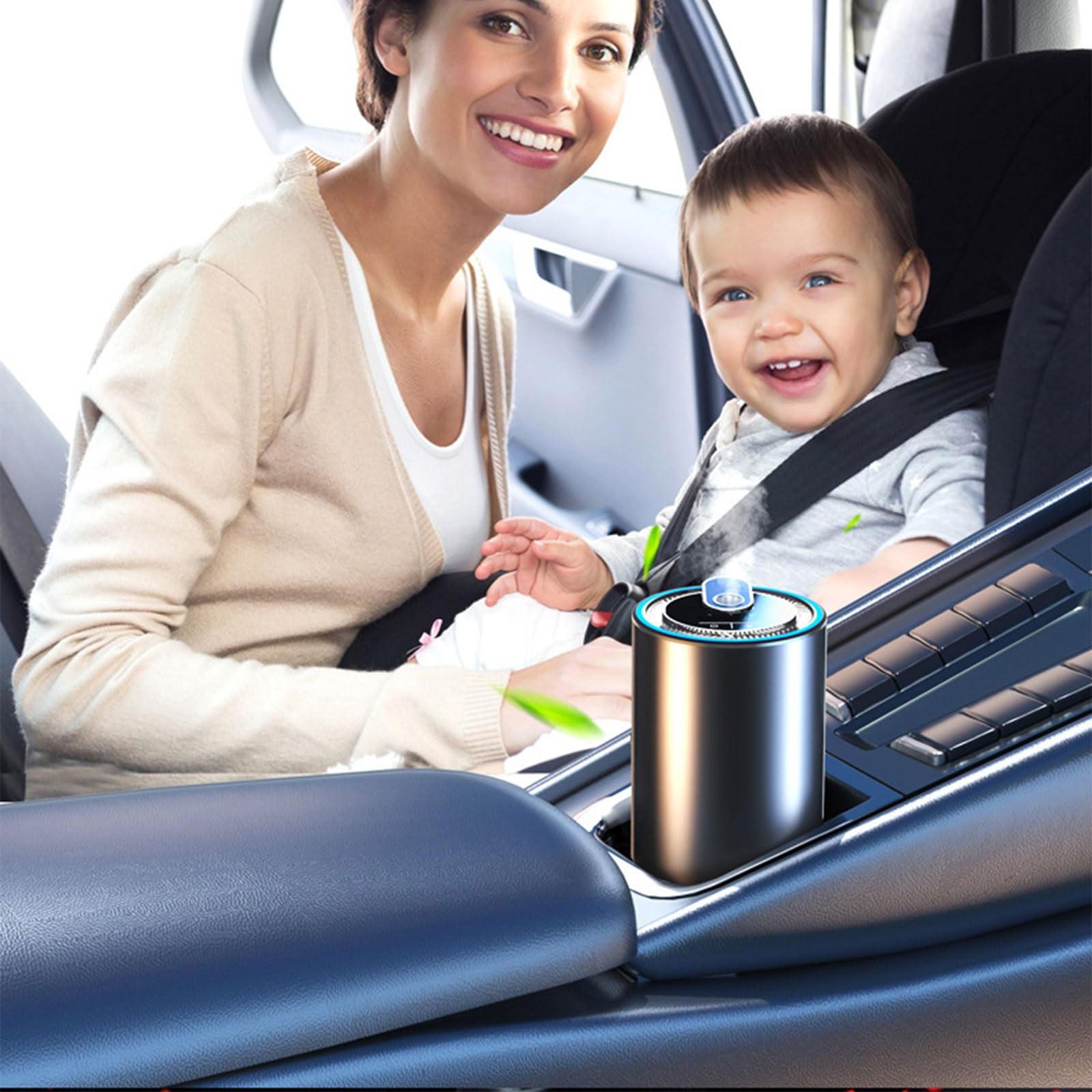 Difusor de aromaterapia para coche, difusor de aceite esencial de 50 ml, 3 modos ajustables, ambientador inteligente para coche, nano-atomización, difusor humidificador de coche con proyección de