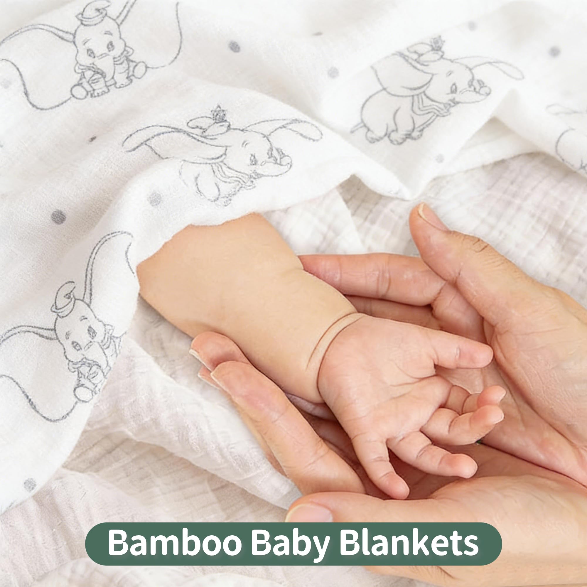 Miracle Baby Bamboo Newborn Baby Blanket Wrap,Large Swaddle Cloths for Baby Boys and Girls 120cm x 120cm Blanket Burp Cloths,Essential Items for Baby Shower - Image 4