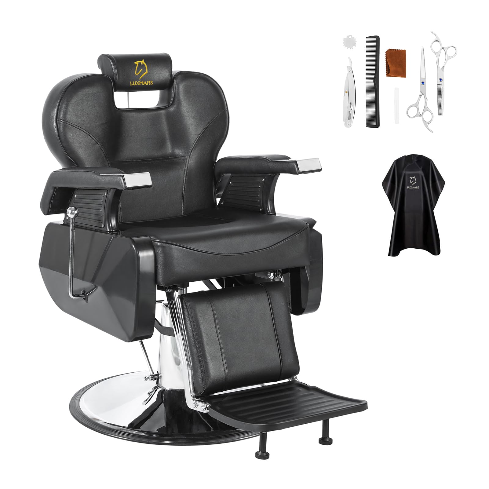 Sponsored Ad - Barber Chair Hydraulic Reclining Salon Chair Styling Chairs Hair Chair 360 Degrees Rolling Swivel Barber Chairs for Barbershop Hair Salon Black