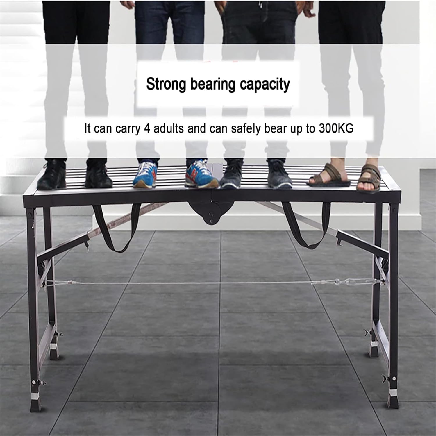 Portable Scaffolding Equipment Tools, Folding Height Adjustable Work Platform, Multipurpose Tower Ladder Stool Work Bench for Ceiling Decoration, Cleaning, Construction