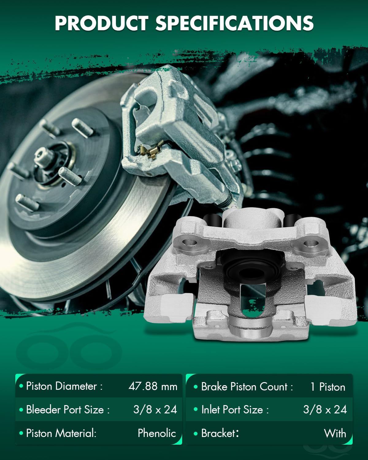 SCITOO 18B4818 18B4819 Disc Brake Calipers Assembly with Bracket Fit For Jeep Grand Cherokee 1999 2000 20001 2002 2003 2004