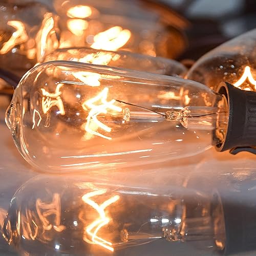 Miniatura 4 de Paquete de 10 bombillas de repuesto para tira de luces al aire libre, bombillas Edison transparentes ST40 con base de tornillo intermedia E17 de 7