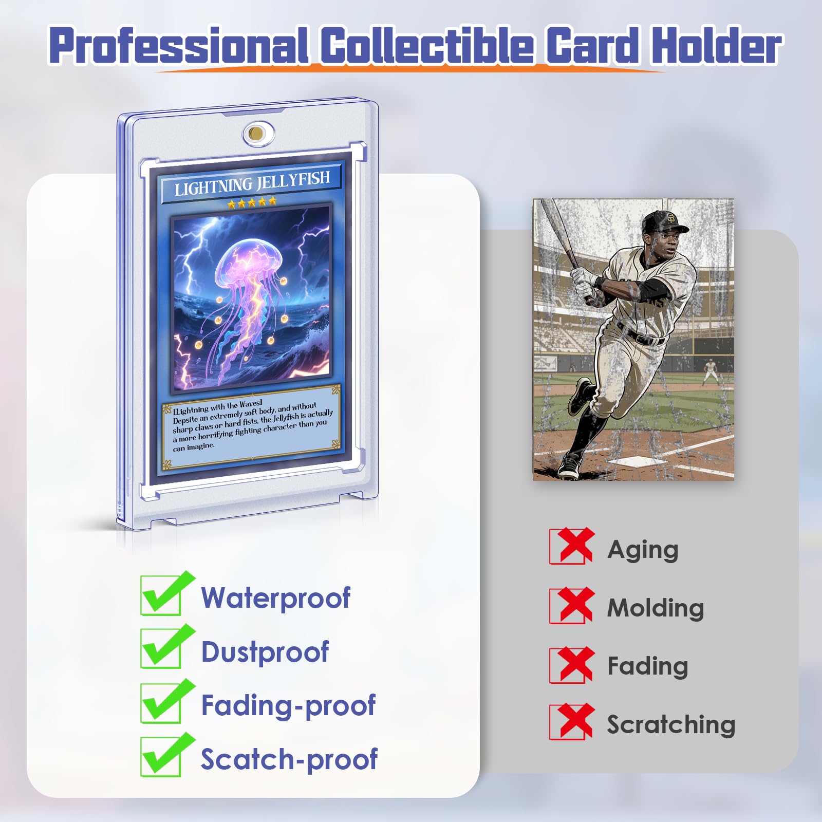 Pages de Pochettes pour Cartes à Collectionner, Lot de 30, Protège-Feuilles à 4 Pochettes pour Cartes de Sport de Baseball, Chargement par le Haut, Porte-Cartes en Plastique Transparent
