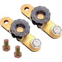 Ampper Side Post Battery Disconnect Switch 12V, Quick Disconnect Battery Cut Off Switch Battery Shut Off Kill Switch for Car with Long Bolt, 2 Pack