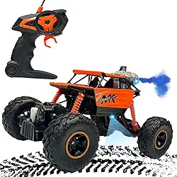 Carrinho Controle Remoto 4X4 Off Road Luz Led E Efeito Fumaça Rodas Borracha Alta Performance Bateria Recarregável Resistência Diversão Para Meninos E Meninas Corridas Incríveis Em Qualquer Terreno