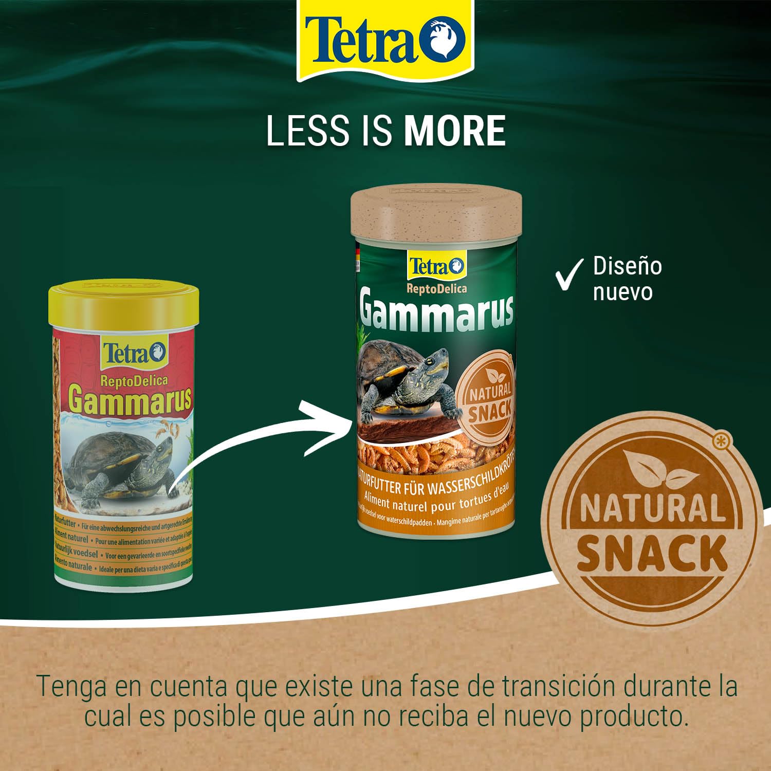 Tetra Gammarus alimento natural para turtugas acuáticas con camarones de arroyo (Gammarus) enteros, Lata de 1 L