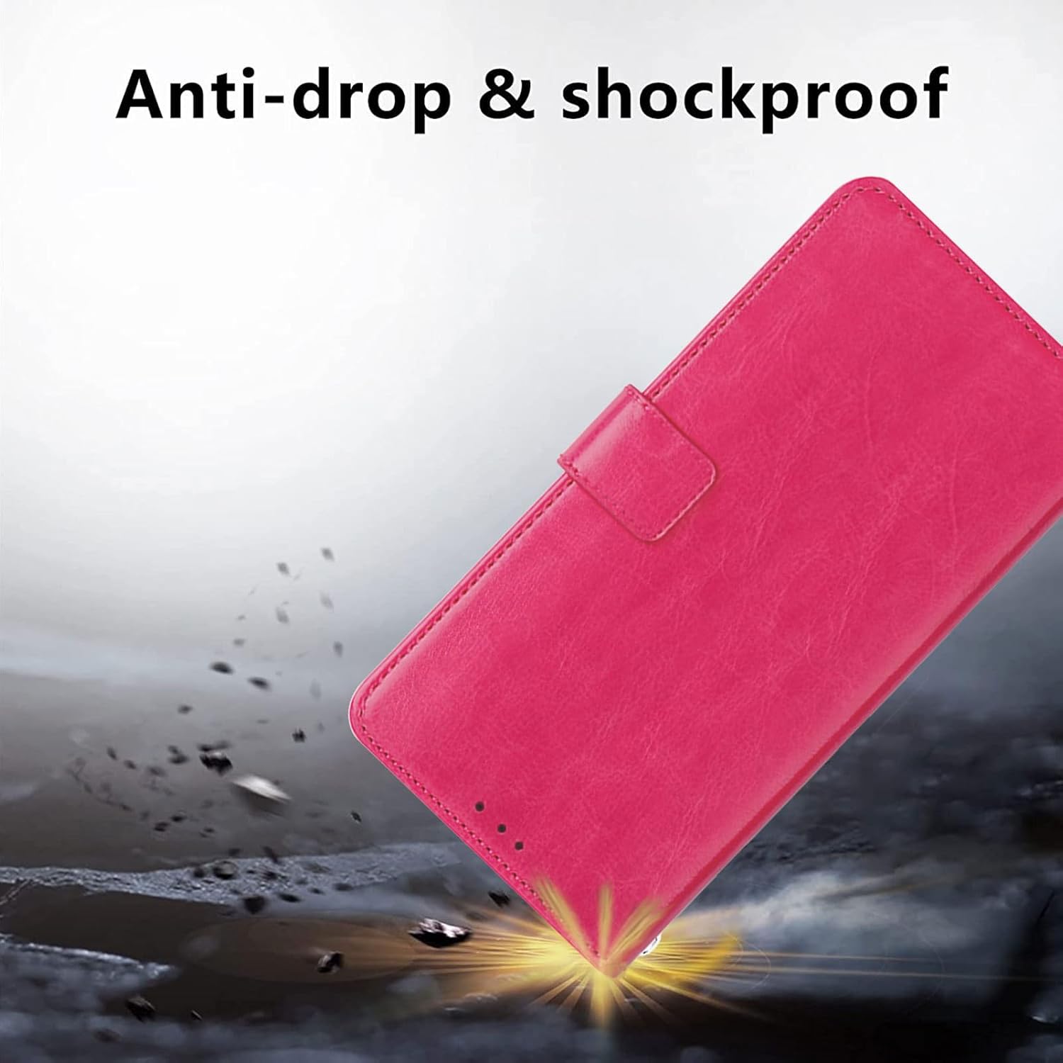 for Doogee DK10 Wallet Case + Tempered Glass Screen Protector, Flip Folio Leather Cell Phone Cover with Credit Card Holder for Doogee DK10 (6.67") - Rosered