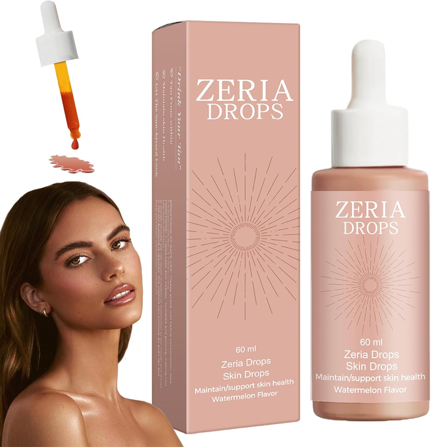Bruiningsdruppels, 60 ml, zelfbruinende druppels, druppels voor natuurlijke verhoging van melanine, bronzing druppels voor gezicht en lichaam, veilig en effectief, zelfbruinende druppels, langdurige